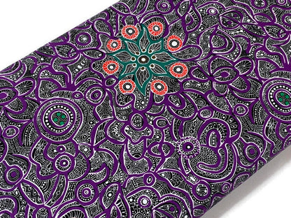 Australian Aboriginal Cotton Quilting Fabric by the YARD. M&S Textiles Yallaroo Purple. 100% Cotton for quilting, apparel, and home décor.