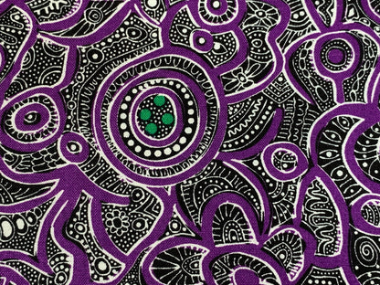 Australian Aboriginal Cotton Quilting Fabric by the YARD. M&S Textiles Yallaroo Purple. 100% Cotton for quilting, apparel, and home décor.
