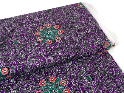 Australian Aboriginal Cotton Quilting Fabric by the YARD. M&S Textiles Yallaroo Purple. 100% Cotton for quilting, apparel, and home décor.