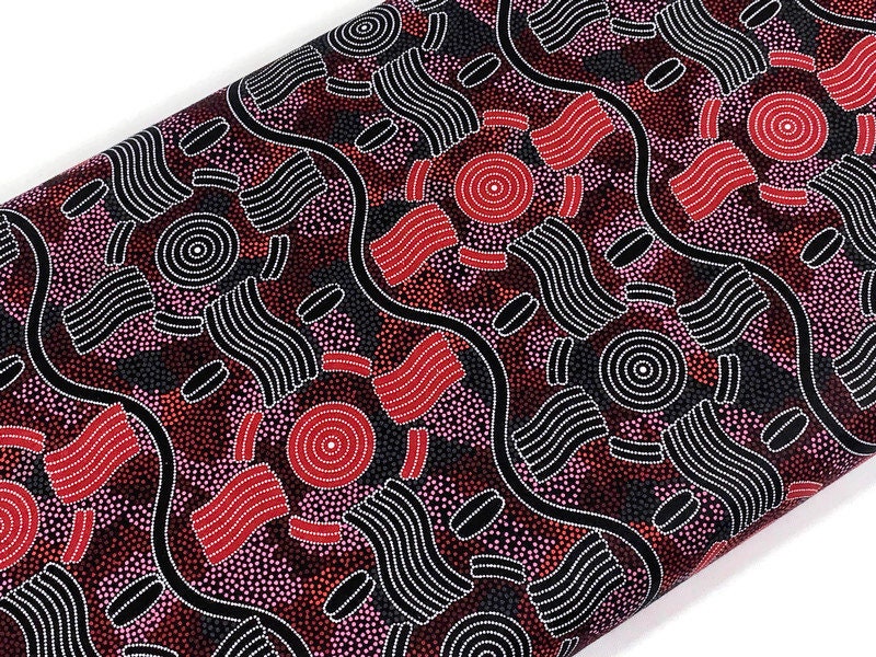 Australian Aboriginal Rain Dreaming Red