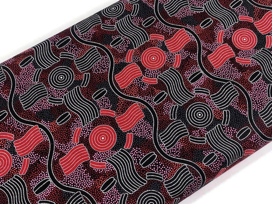 Australian Aboriginal Rain Dreaming Red