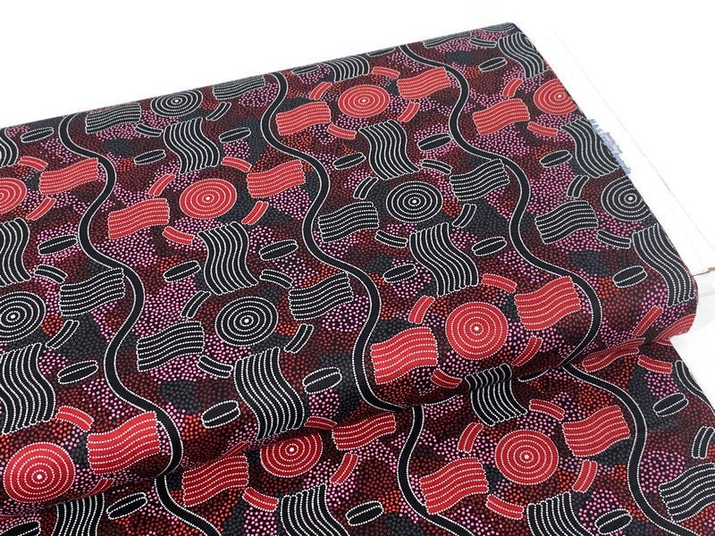 Australian Aboriginal Rain Dreaming Red
