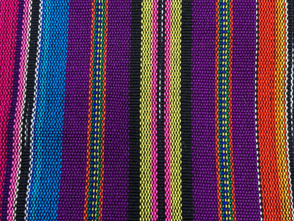 Guatemalan Handwoven Purple & Assorted Color Ikat Stripes