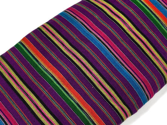 Guatemalan Handwoven Purple & Assorted Color Ikat Stripes