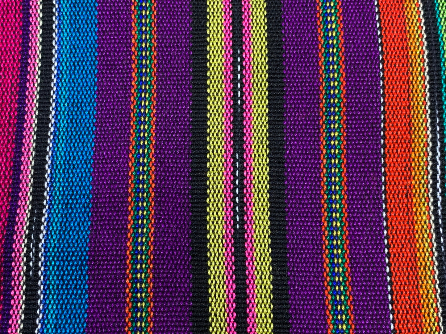 Guatemalan Handwoven Purple & Assorted Color Ikat Stripes
