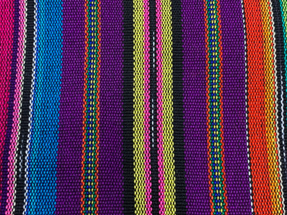 Guatemalan Handwoven Purple & Assorted Color Ikat Stripes