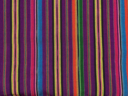 Guatemalan Handwoven Purple & Assorted Color Ikat Stripes