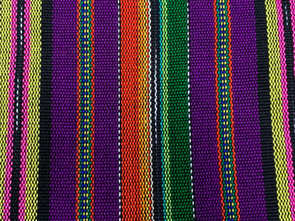 Guatemalan Handwoven Purple & Assorted Color Ikat Stripes