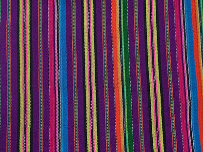 Guatemalan Handwoven Purple & Assorted Color Ikat Stripes