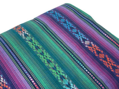 Southwest Style Woven Purple & Green Stripes