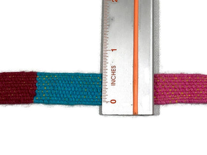 Hand Woven 1/2 Inch Wide Guatemalan Belt, Purse Strap, Sash Sold by the YARD. Cotton Mayan Toto Belt Textile in Assorted Pastel Color Blocks