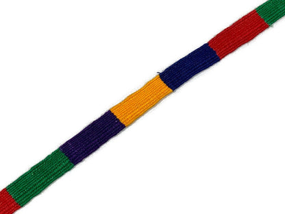 Hand Woven 3/4 Inch Wide Guatemalan Belt, Purse Strap, Sash Sold by the YARD. Cotton Mayan Toto Belt Textile in Primary Color Blocks