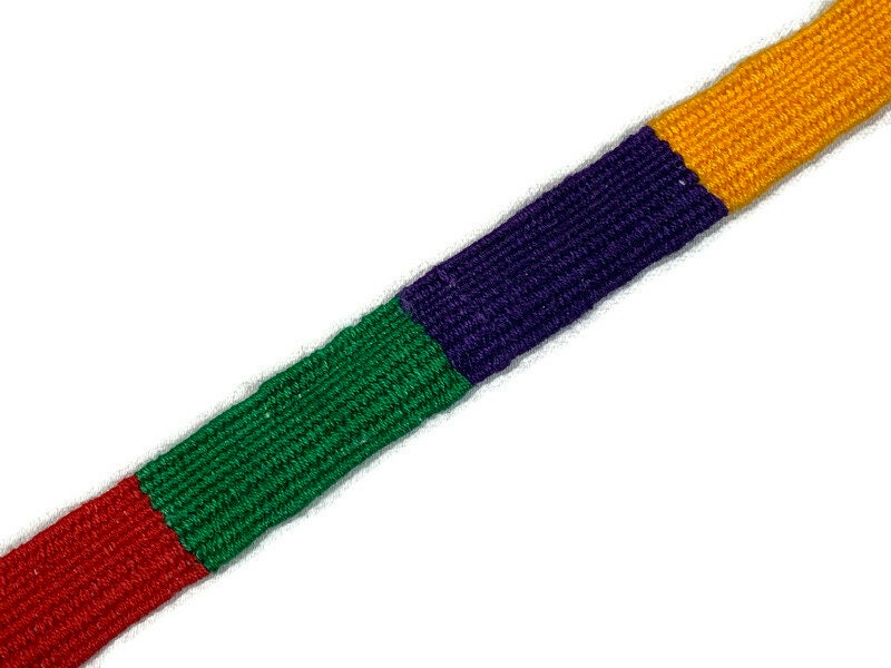 Hand Woven 3/4 Inch Wide Guatemalan Belt, Purse Strap, Sash Sold by the YARD. Cotton Mayan Toto Belt Textile in Primary Color Blocks