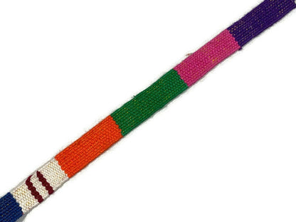 Hand Woven 1/2 Inch Wide Guatemalan Belt, Purse Strap, Sash Sold by the YARD. Cotton Mayan Toto Belt Textile in Assorted Pastel Color Blocks