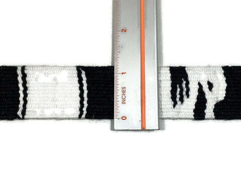 Hand Woven 1.25 Inch Wide Guatemalan Belt, Purse Strap, Sash by the YARD. 100% Cotton Mayan Toto Belt Textile in White and Black Stripes.