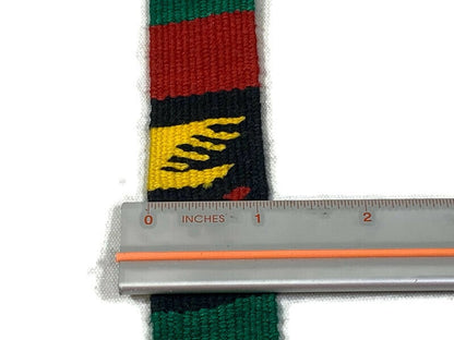 Hand Woven 1 Inch Wide Guatemalan Belt, Purse Strap, Sash by the YARD. Cotton Mayan Toto Belt Textile Rasta Colors Red/Green/Yellow/Black