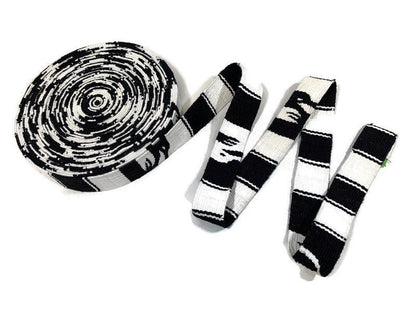 Hand Woven 1.25 Inch Wide Guatemalan Belt, Purse Strap, Sash by the YARD. 100% Cotton Mayan Toto Belt Textile in White and Black Stripes.