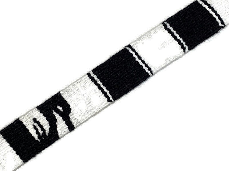 Hand Woven 1.25 Inch Wide Guatemalan Belt, Purse Strap, Sash by the YARD. 100% Cotton Mayan Toto Belt Textile in White and Black Stripes.