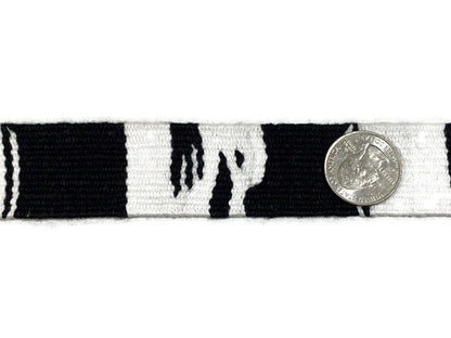 Hand Woven 1.25 Inch Wide Guatemalan Belt, Purse Strap, Sash by the YARD. 100% Cotton Mayan Toto Belt Textile in White and Black Stripes.