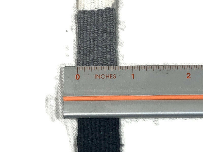 Hand Woven 3/4 Inch Wide Guatemalan Belt, Purse Strap, Sash Sold by the YARD. Cotton Mayan Toto Belt Textile in Black/White/Gray Stripes