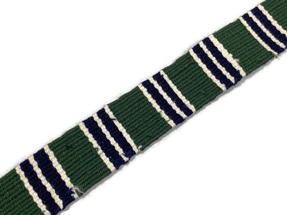 Hand Woven 1.5 Inch Wide Guatemalan Belt, Purse Strap, Sash by the YARD. 100% Cotton Mayan Toto Belt Textile in Green &  Navy Blue Stripes.