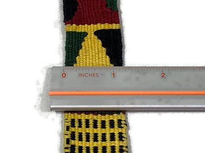 Hand Woven 1.25" Wide Guatemalan Belt, Purse Strap, Sash Sold by the YARD. Cotton Mayan Toto Belt Textile Mustard & Rust Extra Fancy Weave