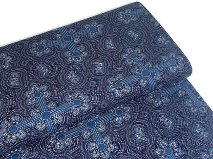Australian Aboriginal Cotton Quilting Fabric by the YARD. M&S Textiles Ladies Dancing at Ceremony Purple. For quilting, apparel, home décor.