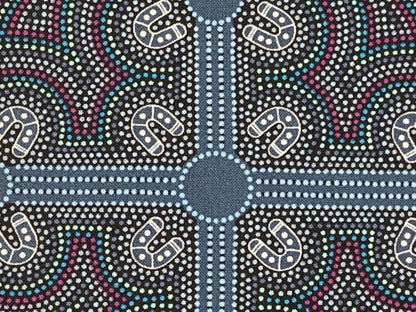 Australian Aboriginal Cotton Quilting Fabric by the YARD. M&S Textiles Ladies Dancing at Ceremony Purple. For quilting, apparel, home décor.