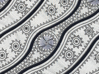Australian Aboriginal Cotton Quilting Fabric by the YARD. M&S Textiles Stars in the Sky White. For sewing, quilting, apparel, home décor.
