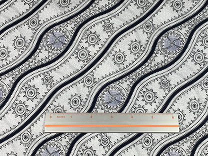 Australian Aboriginal Cotton Quilting Fabric by the YARD. M&S Textiles Stars in the Sky White. For sewing, quilting, apparel, home décor.