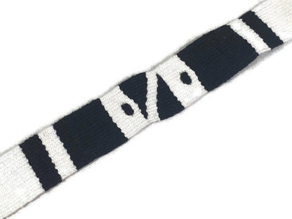 Guatemalan Hand Woven Belt--Black & White with Braided Tassel Ends. 1.25 Inches Wide x 46 Inch Long Cotton Mayan Toto Sash, Strap Textile.
