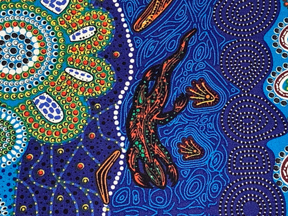 Australian Aboriginal Cotton Quilting Fabric by the YARD. M&S Textiles Home Country Blue. For sewing, quilting, apparel, and home décor.