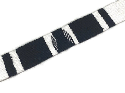 Guatemalan Hand Woven Belt--Black & White with Braided Tassel Ends. 1.25 Inches Wide x 46 Inch Long Cotton Mayan Toto Sash, Strap Textile.