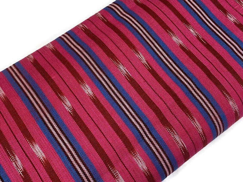 Guatemalan Handwoven Bright Pink Striped Ikat