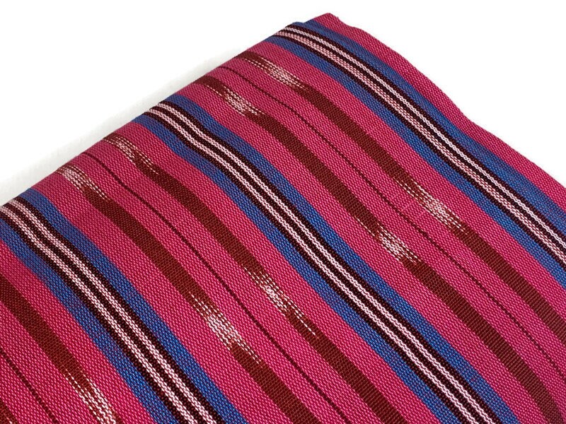 Guatemalan Handwoven Bright Pink Striped Ikat