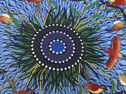 Australian Aboriginal Cotton Quilting Fabric by the YARD. M&S Textiles Yeerung Blue featuring Original Australian Aboriginal Art Design
