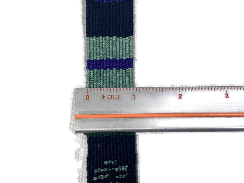 Hand Woven 1 Inch Wide Guatemalan Belt, Purse Strap, Sash Sold by the YARD. Cotton Mayan Toto Belt Textile in Green, Purple, Navy Blue, Sage