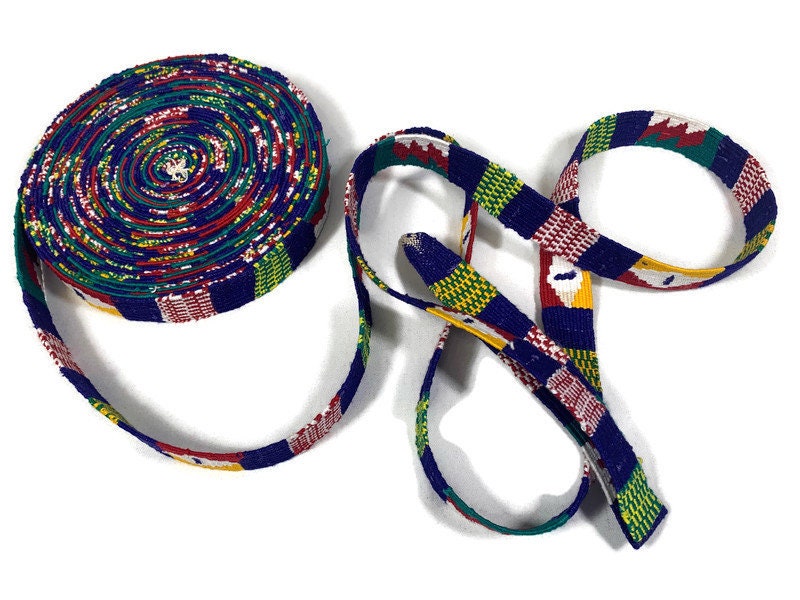 Hand Woven 1 inch Wide Guatemalan Belt, Purse Strap, Sash Sold by the YARD. Cotton Mayan Toto Belt Textile Purple/Red/Gold Extra Fancy Weave