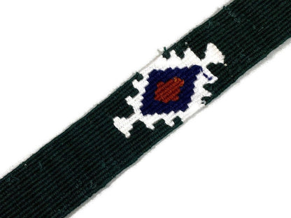 Hand Woven 1.25 Inch Wide Guatemalan Belt, Purse Strap, Sash, Trim Sold by the YARD. Cotton Mayan Toto Belt Green Starburst Assorted Colors