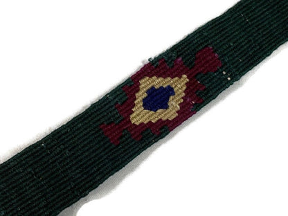Hand Woven 1.25 Inch Wide Guatemalan Belt, Purse Strap, Sash, Trim Sold by the YARD. Cotton Mayan Toto Belt Green Starburst Assorted Colors