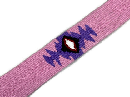 Hand Woven 1.25 Inch Wide Guatemalan Belt, Strap, Sash, Trim Sold by the YARD. Cotton Mayan Toto Belt Light Pink Starburst Assorted Colors