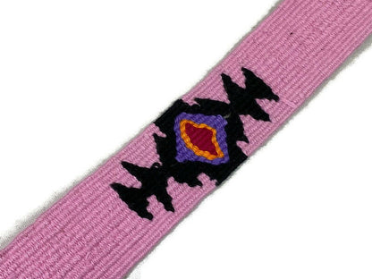 Hand Woven 1.25 Inch Wide Guatemalan Belt, Strap, Sash, Trim Sold by the YARD. Cotton Mayan Toto Belt Light Pink Starburst Assorted Colors