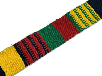 Hand Woven 2.25 Inch Extra Wide Guatemalan Belt, Purse Strap, Sash by the YARD. Cotton Mayan Toto Belt Rasta Colors Red/Green/Yellow/Black