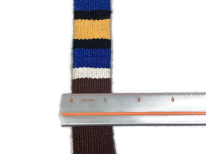 Hand Woven 1.25 Inch Wide Guatemalan Belt, Purse Strap, Sash Sold by the YARD. Cotton Mayan Toto Belt Textile in Brown/Blue/Tan/Black/White