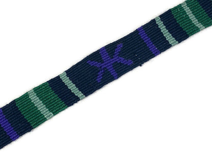 Hand Woven 1 Inch Wide Guatemalan Belt, Purse Strap, Sash Sold by the YARD. Cotton Mayan Toto Belt Textile in Green, Purple, Navy Blue, Sage