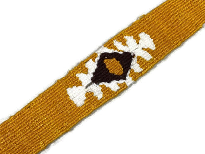 Hand Woven 1.25 Inch Wide Guatemalan Belt, Purse Strap, Sash, Trim Sold by the YARD. Cotton Mayan Toto Belt Yellow Starburst Assorted Colors