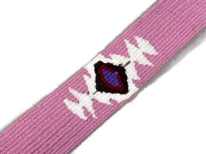 Hand Woven 1.25 Inch Wide Guatemalan Belt, Strap, Sash, Trim Sold by the YARD. Cotton Mayan Toto Belt Light Pink Starburst Assorted Colors