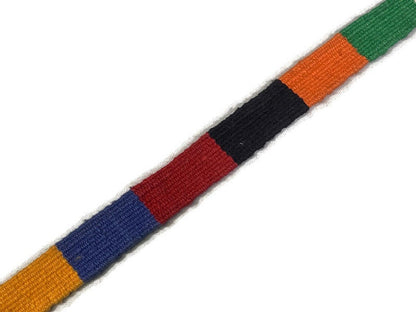 HandWoven 3/4 Inch Wide Guatemalan Belt, Purse Strap, Sash Sold by the YARD. Cotton Mayan Toto Belt Textile in Rainbow Assorted Color Blocks