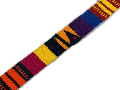 Hand Woven 1 Inch Wide Guatemalan Belt, Purse Strap, Sash Sold by the YARD. Cotton Mayan Toto Belt Textile in Rainbow Stripe Assort Color