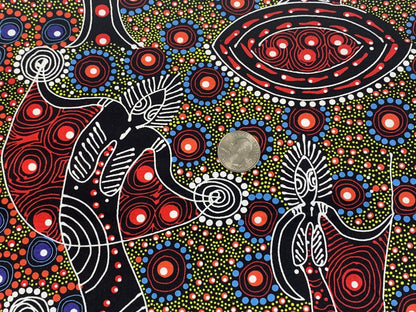 Australian Aboriginal Dancing Spirit Red